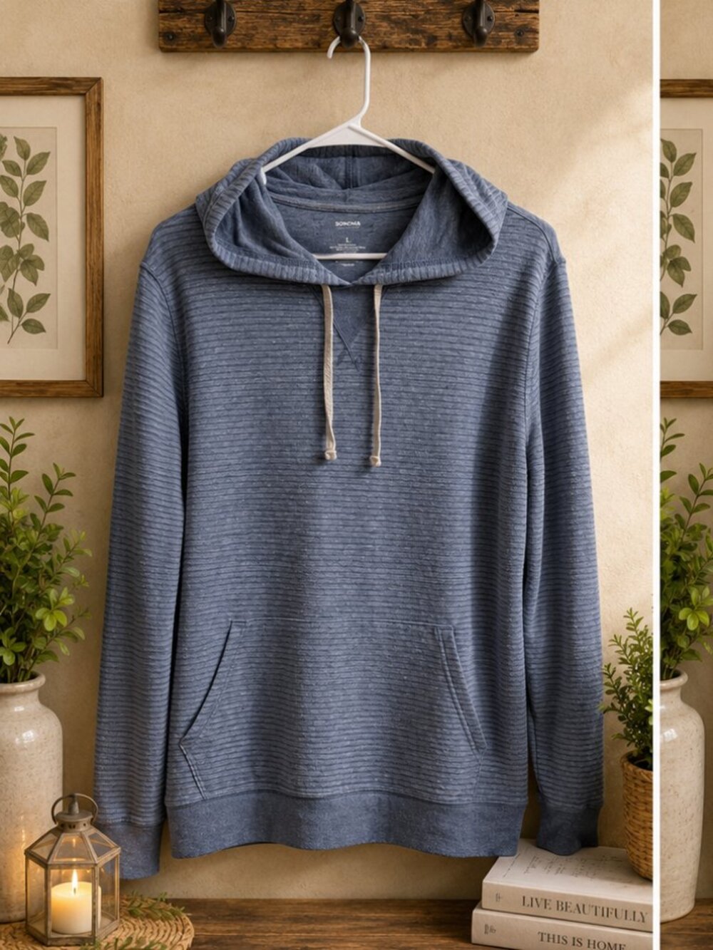 Sonoma Men’s Blue Textured Pullover Hoodie